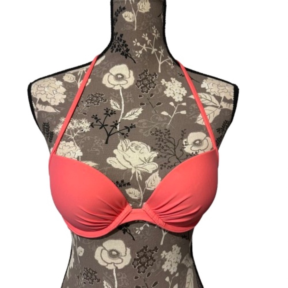 Aerie Women's 34A Coral Lined Padded Adjustable Swim & Beach Wear Bikini Top/Bra